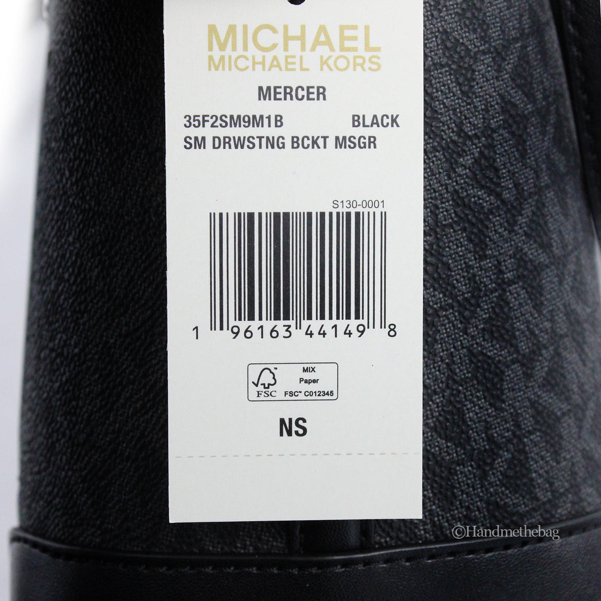 Michael Kors Mercer Small Black PVC Bucket Crossbody Bag
